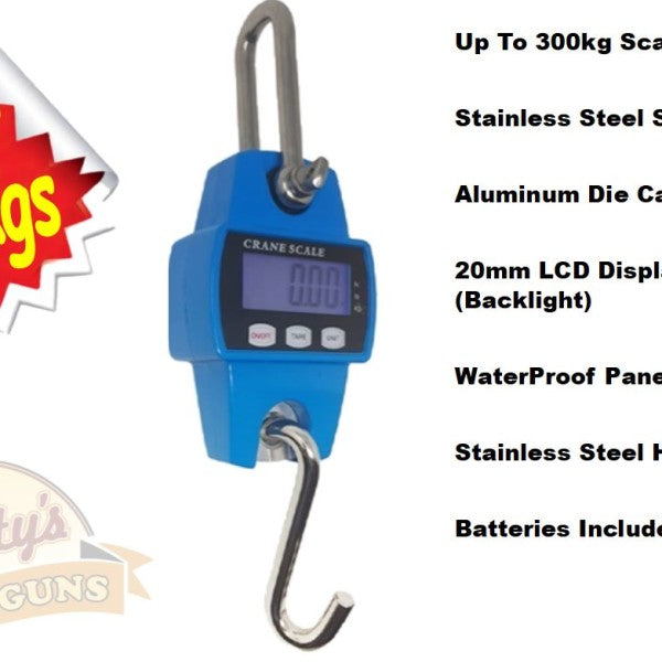 Up To 300kg Digital Scales (660lbs) - Includes Batteries - Diecast Steel Body