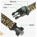 5 in 1 KLARUS Survival Paracord Bracelet, Flint Fire Starter, Whistle, Compass, Gear Tool Wrist Band