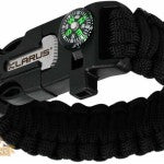 5 in 1 KLARUS Survival Paracord Bracelet, Flint Fire Starter, Whistle, Compass, Gear Tool Wrist Band