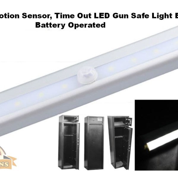 Magnetic Motion Sensor Time Out LED GUN SAFE Light Bar - Battery Operated
