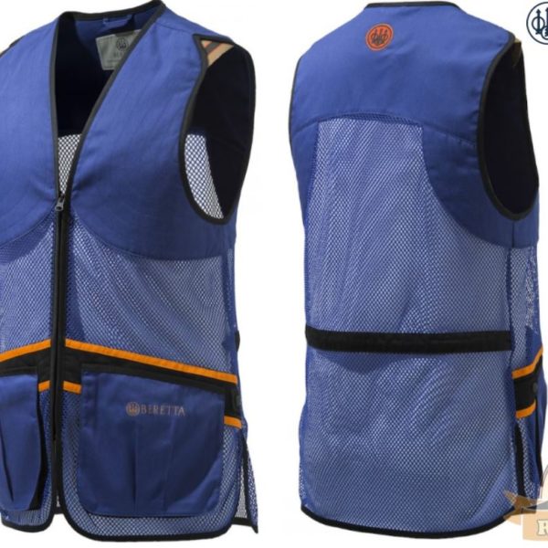 Beretta Full Mesh Sporting Vest Blue - Sizes Small to 3XL