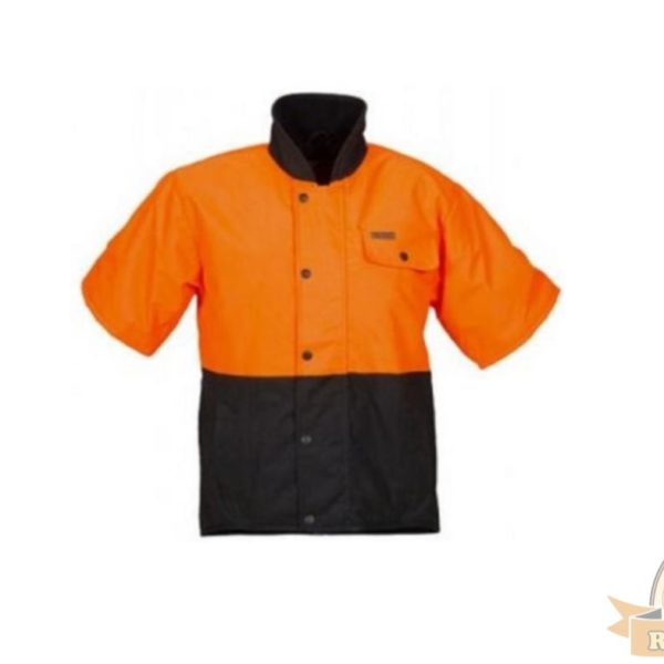 Hi-Vis Oilskin Vest With Sleeves - By Outback Trading Co.