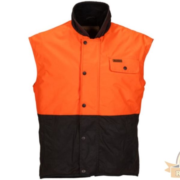 Hi-Vis Oilskin Vest - By Outback Trading Co., - WaterProof