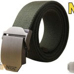 NOS Tactical Military Style Canvas Webbing Belt - 140cm x 3.8cm - BLACK or GREEN Unisex