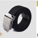 NOS Tactical Military Style Canvas Webbing Belt - 140cm x 3.8cm - BLACK or GREEN Unisex