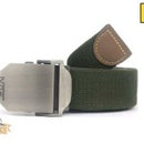 NOS Tactical Military Style Canvas Webbing Belt - 140cm x 3.8cm - BLACK or GREEN Unisex