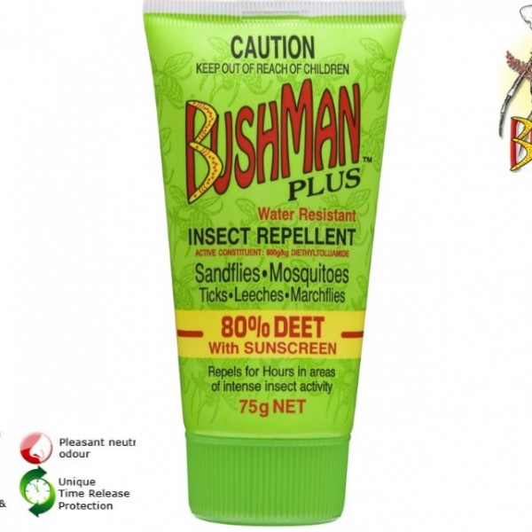 BushMan Plus 80% DEET Personal Insect Repellant 75 grams
