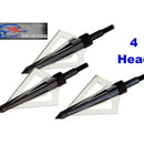 4 Blade Broadhead Tips For Crossbow Bolts and Archery Arrows