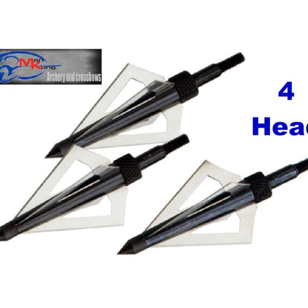 4 Blade Broadhead Tips For Crossbow Bolts and Archery Arrows