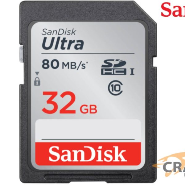 SanDisk Ultra Series SDHC 32GB up to 80MB/s SD Card CLASS 10, UHS-1