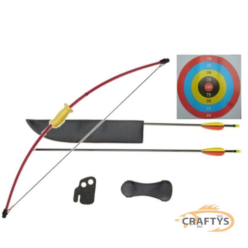 10lbs Kids Long Bow Archery Set / Kit - Red