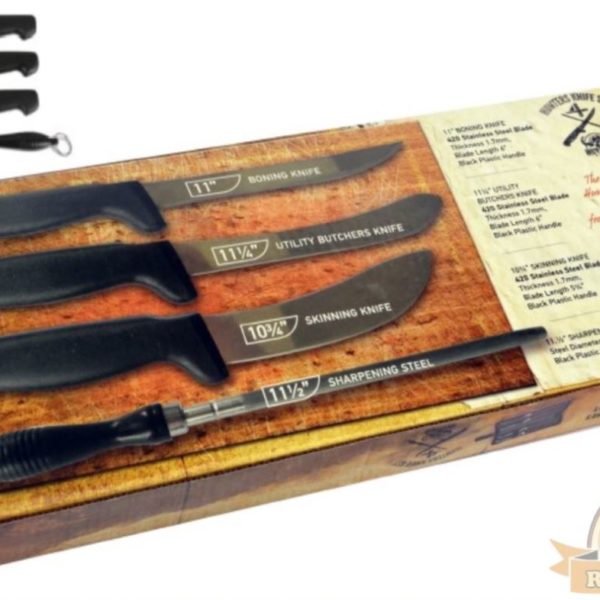 Buffalo River 5 Piece Hunters Knife Set - Includes Steel and Cordura Zippered Case